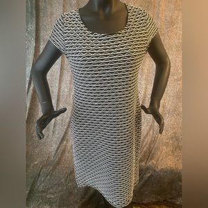 Sharango Textured Graphic Design Shift Dress